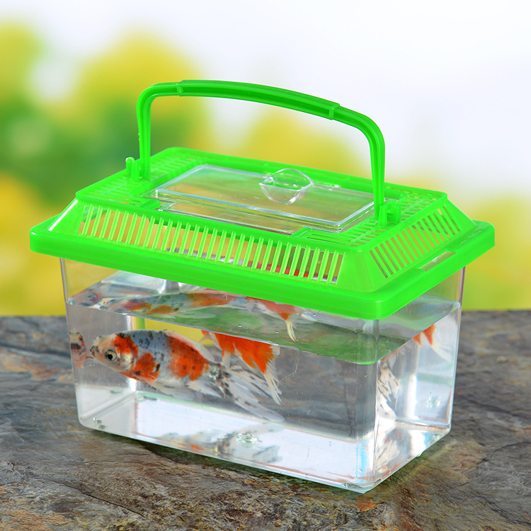 Large, Medium and Small Plastic Turtle Jar Fish Globe Crawler Feeding Pet Box Portable Transparent Transport Box Turtle Box