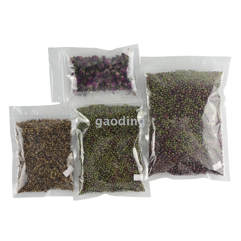 Flat bottom self-sealing bag thickening plastic transparent tea bag packaging bag food bag spot wholesale custom