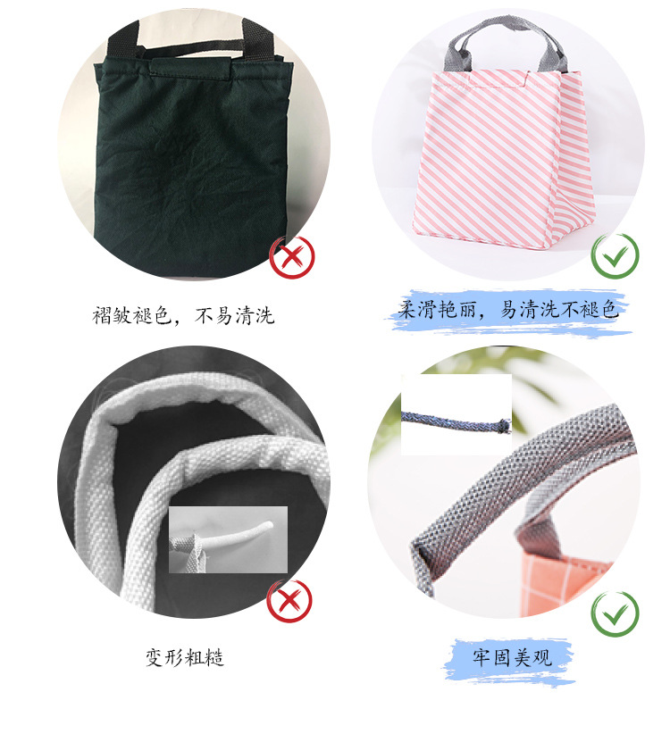 Long thermal food bag bento bag handbag waterproof canvas insulation bag large aluminum foil thickened