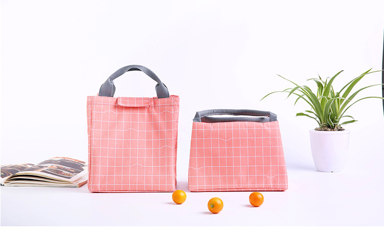 Long thermal food bag bento bag handbag waterproof canvas insulation bag large aluminum foil thickened