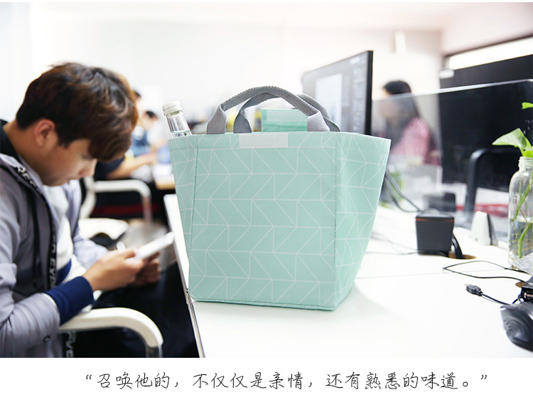 Long thermal food bag bento bag handbag waterproof canvas insulation bag large aluminum foil thickened