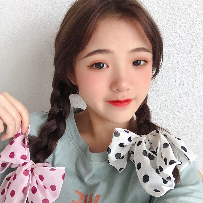 A Japanese black Bowknot hairpin women&#039;s net Red sen super fairy hair card fascinate red hair rope women