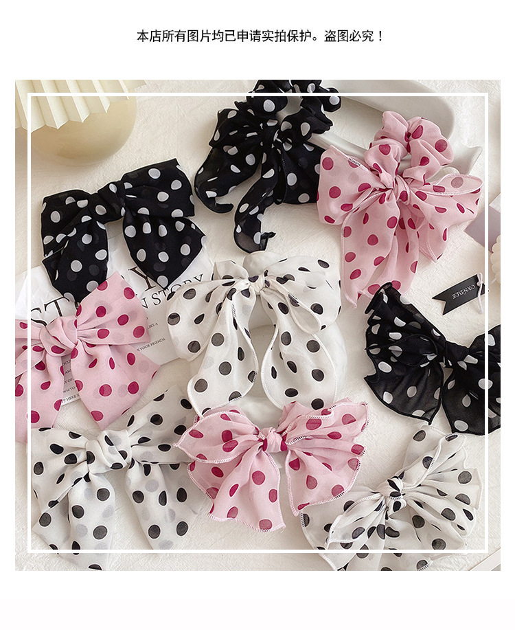 A Japanese black Bowknot hairpin women's net Red sen super fairy hair card fascinate red hair rope women