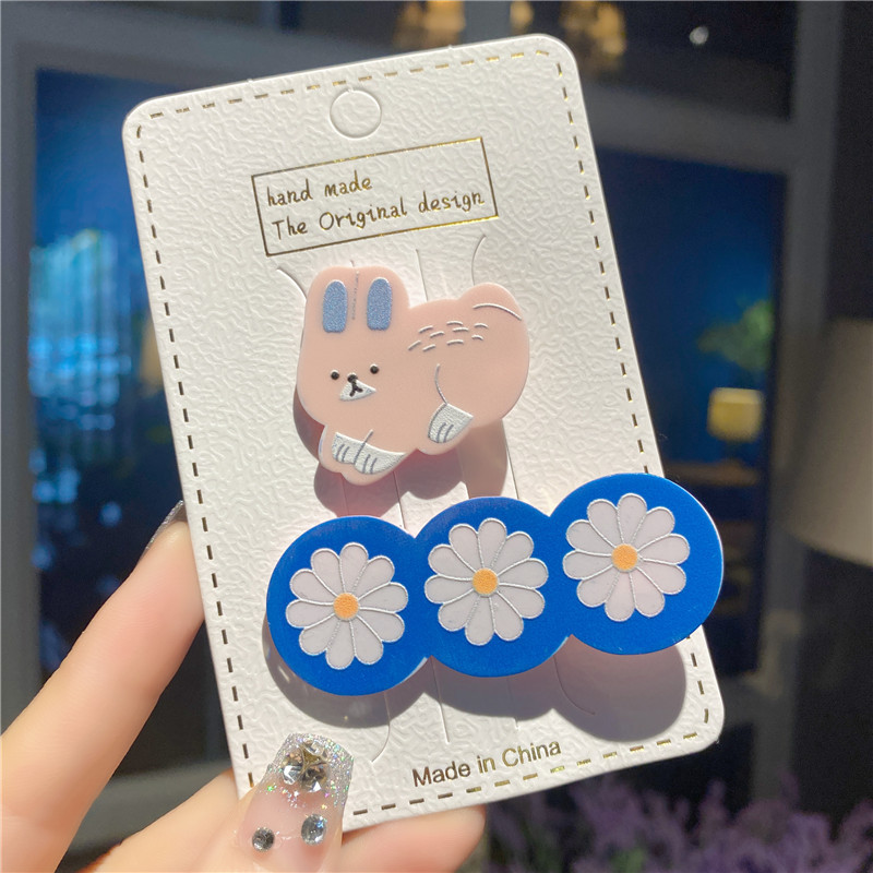 Girls' Cartoon Animal Clip Hairware Baby Broken Hair Hairpin Children's Summer Hair Accessories Barrettes Card Female