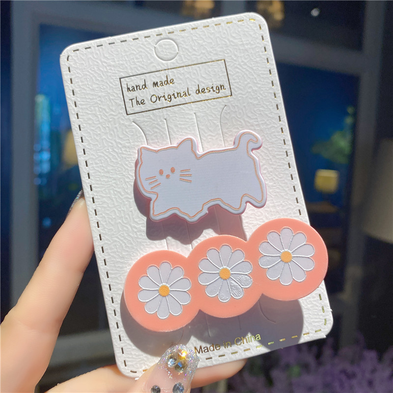 Girls' Cartoon Animal Clip Hairware Baby Broken Hair Hairpin Children's Summer Hair Accessories Barrettes Card Female