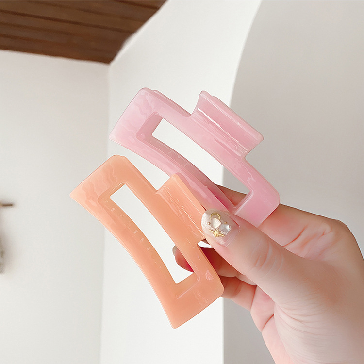 Solid Color Sugar Jelly Color Shark Clip Fresh Japanese and Korean Elegant Graceful Grip Female Bath Hairpin Card Head Jewelry