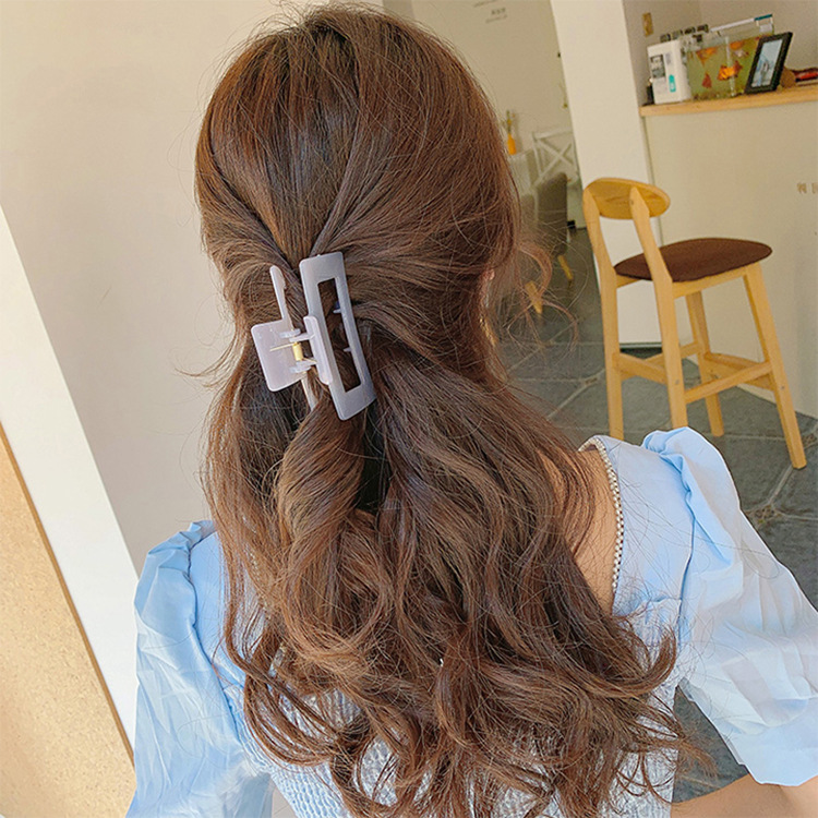 Solid Color Sugar Jelly Color Shark Clip Fresh Japanese and Korean Elegant Graceful Grip Female Bath Hairpin Card Head Jewelry Solid Color Sugar Jelly Color Shark Clip Fresh Japanese and Korean Elegant Graceful Grip Female Bath Hairpin Card Head Jewelry