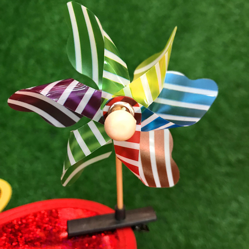 Kindergarten Windmill Hairpin Children Headwear Light-Emitting Hairpin Stall Windmill Small Hairpin Plastic Sell Germination Card