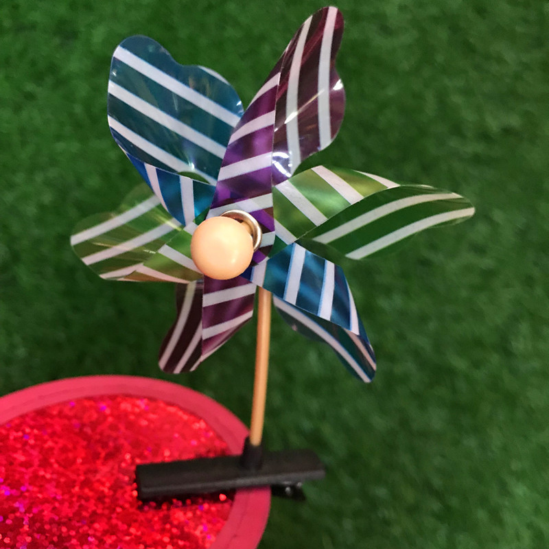 Kindergarten Windmill Hairpin Children Headwear Light-Emitting Hairpin Stall Windmill Small Hairpin Plastic Sell Germination Card