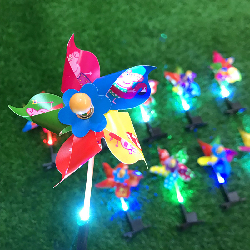 Kindergarten Windmill Hairpin Children Headwear Light-Emitting Hairpin Stall Windmill Small Hairpin Plastic Sell Germination Card