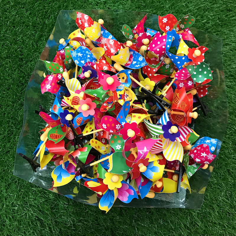 Kindergarten Windmill Hairpin Children Headwear Light-Emitting Hairpin Stall Windmill Small Hairpin Plastic Sell Germination Card