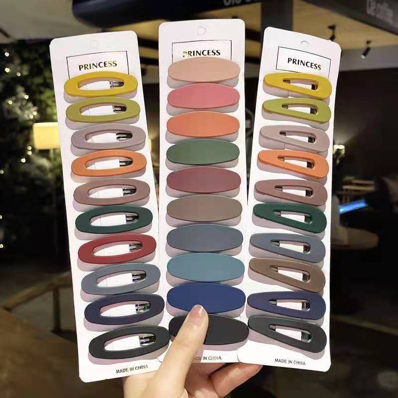 South Korea Morandi Frosted Acrylic Multi-Color One Card 10-Piece Hairpin Girls&#039; Hair Accessories BB Clip Bang Side Clip