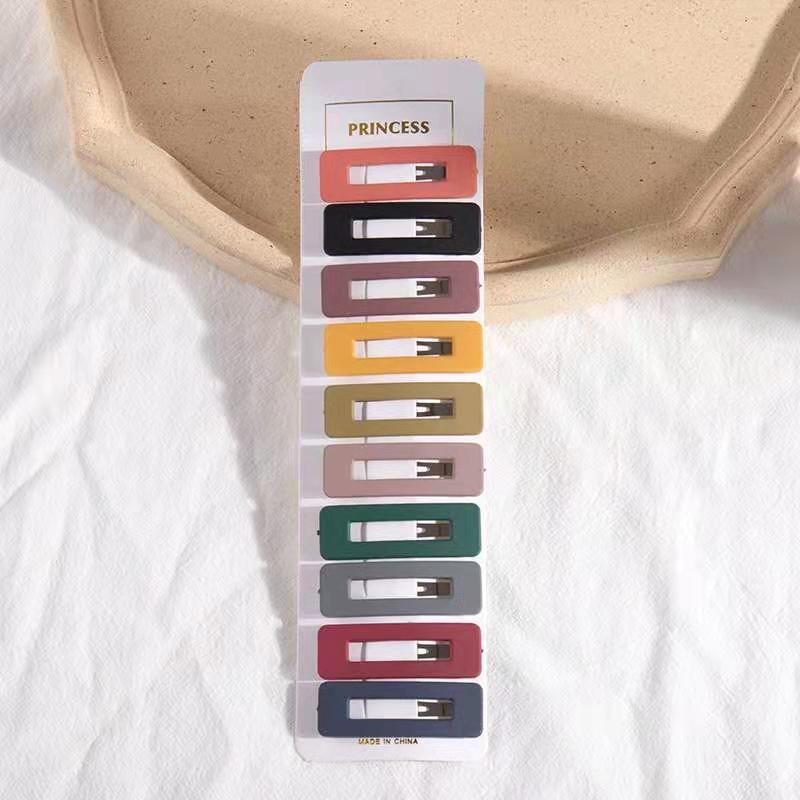 South Korea Morandi Frosted Acrylic Multi-Color One Card 10-Piece Hairpin Girls' Hair Accessories BB Clip Bang Side Clip South Korea Morandi Frosted Acrylic Multi-Color One Card 10-Piece Hairpin Girls' Hair Accessories BB Clip Bang Side Clip