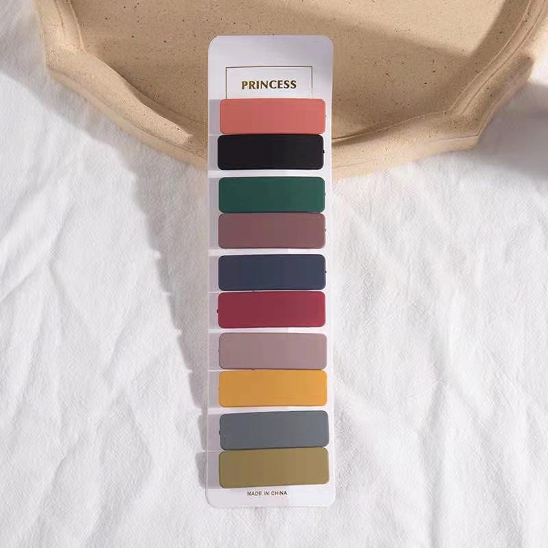 South Korea Morandi Frosted Acrylic Multi-Color One Card 10-Piece Hairpin Girls' Hair Accessories BB Clip Bang Side Clip South Korea Morandi Frosted Acrylic Multi-Color One Card 10-Piece Hairpin Girls' Hair Accessories BB Clip Bang Side Clip