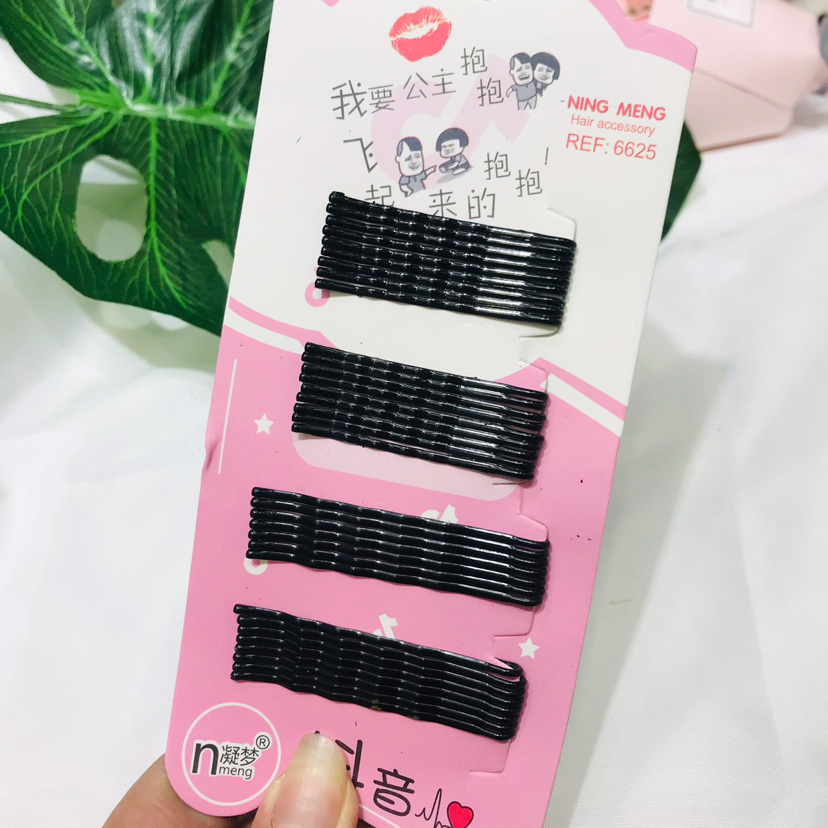 Net Red Card Black Wire Clip Hairpin Clip Black Clip Ordinary Hairpin Updo