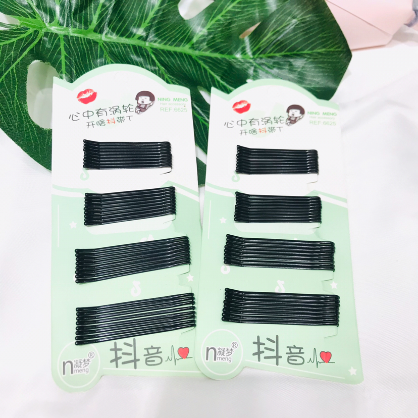 Net Red Card Black Wire Clip Hairpin Clip Black Clip Ordinary Hairpin Updo