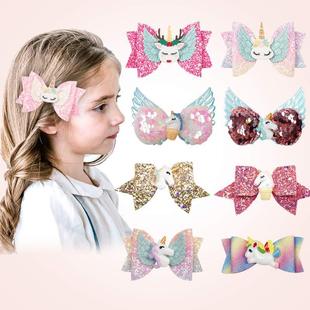 Cross-Border Hot 5-Inch JoJo Bow Barrettes Set 6 Colors One Card Children's Hairpin Headdress European and American Hair Accessories