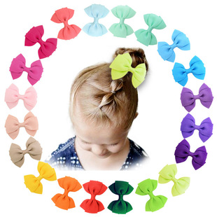 Cross-Border Hot 5-Inch JoJo Bow Barrettes Set 6 Colors One Card Children's Hairpin Headdress European and American Hair Accessories