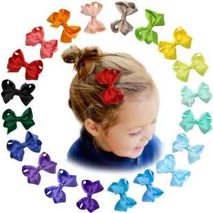 Cross-Border Hot 5-Inch JoJo Bow Barrettes Set 6 Colors One Card Children's Hairpin Headdress European and American Hair Accessories