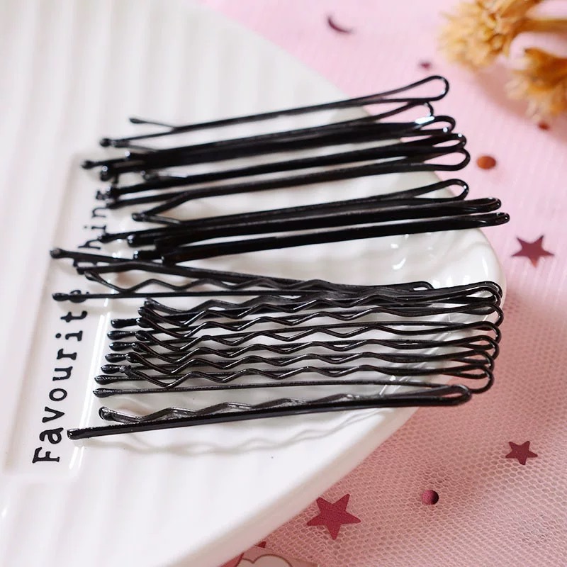 Blue Card Spray Paint Steel Wire Hairpin Black Clip Bride Hair Clip 2 Yuan Store Supply