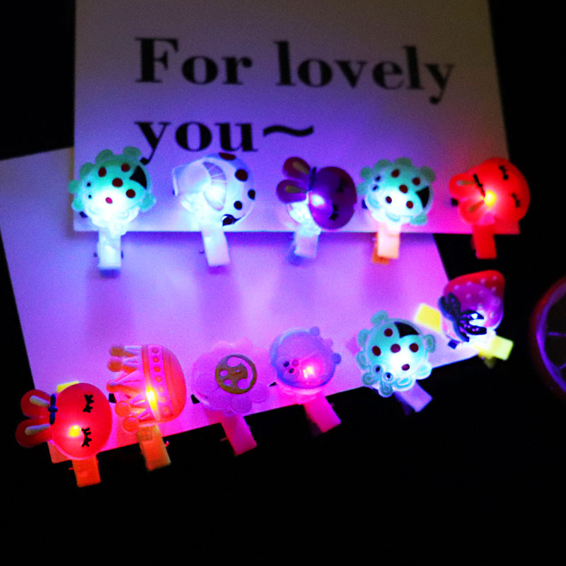 Children&#039;s Performance Soft Rubber Hairpin Luminous Toy Flash Animal Science Hair Growth Card Push Supply Factory Direct Sales Wholesale