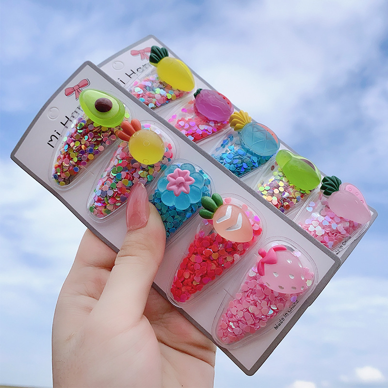 Korean Style Children&#039;s Quicksand Barrettes New BB Clip Card Infant Hairpin Hairclip Baby Baby Clip Headdress