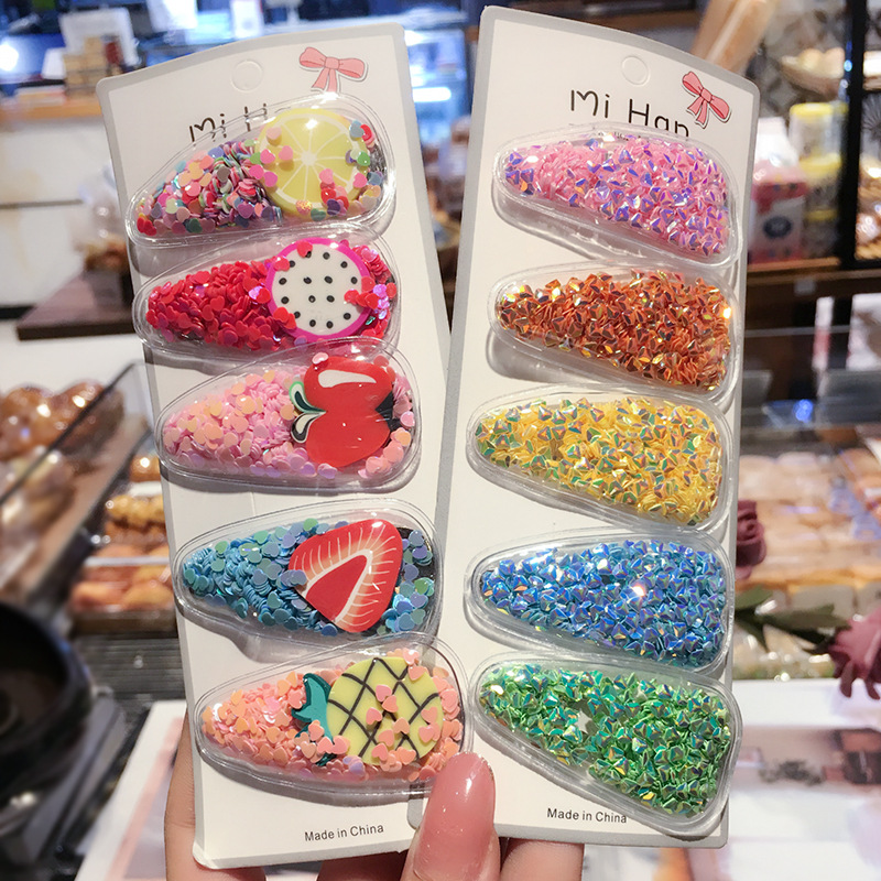 Korean Style Children&#039;s Quicksand Barrettes New BB Clip Card Infant Hairpin Hairclip Baby Baby Clip Headdress