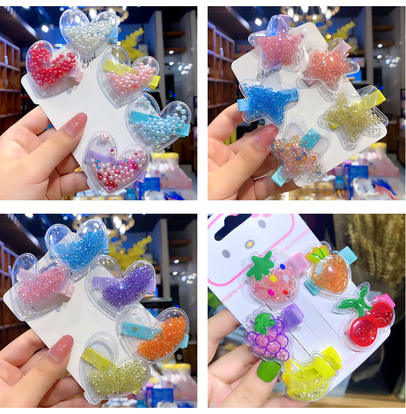 Korean Style Children's Quicksand Barrettes New BB Clip Card Infant Hairpin Hairclip Baby Baby Clip Headdress