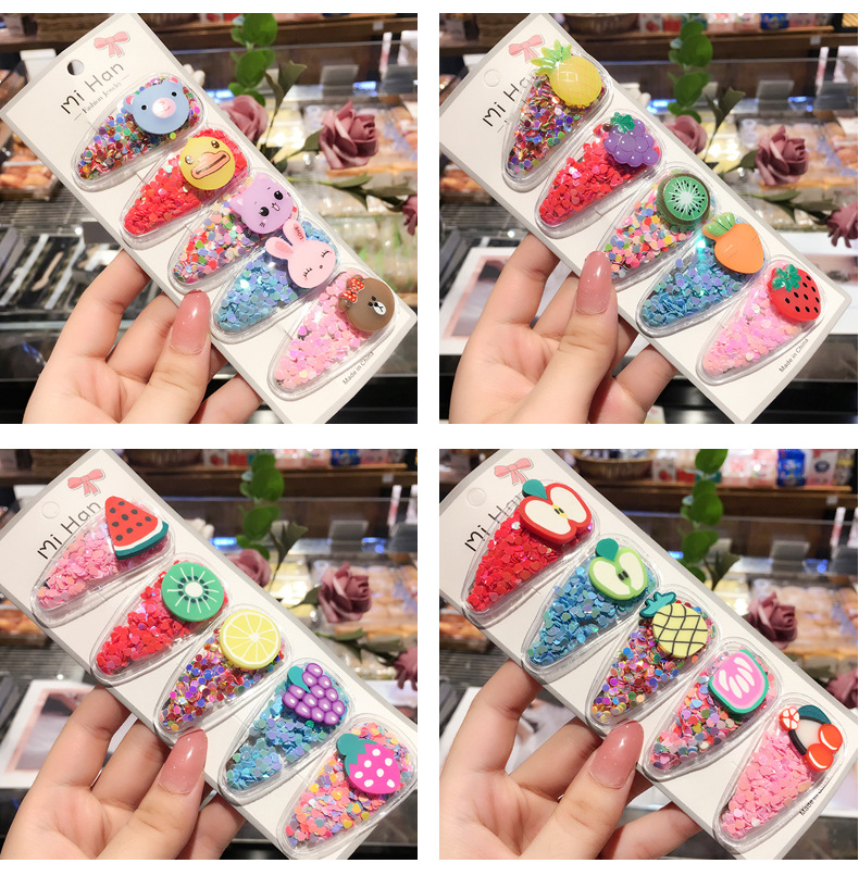 Korean Style Children's Quicksand Barrettes New BB Clip Card Infant Hairpin Hairclip Baby Baby Clip Headdress