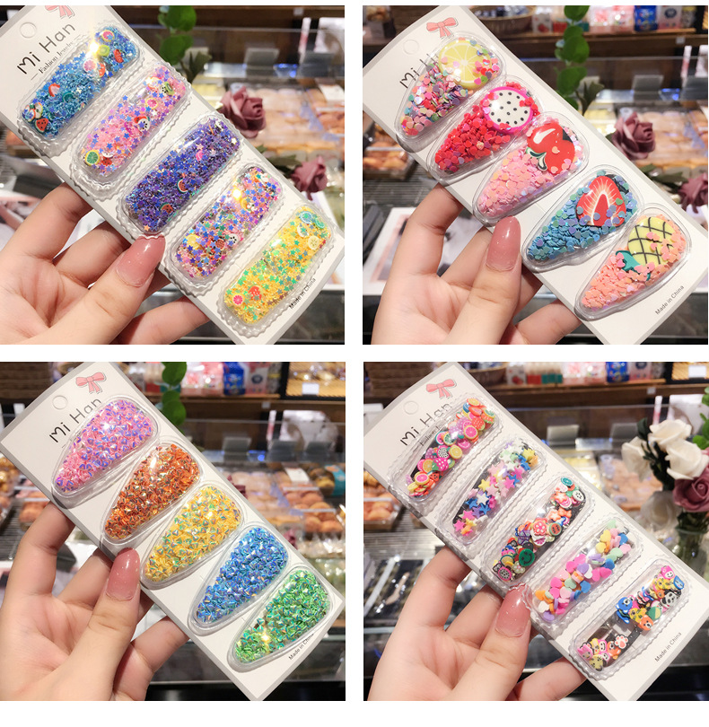 Korean Style Children's Quicksand Barrettes New BB Clip Card Infant Hairpin Hairclip Baby Baby Clip Headdress