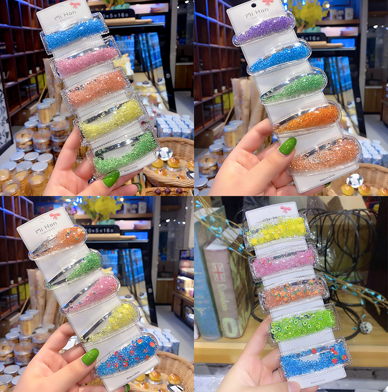 Korean Style Children's Quicksand Barrettes New BB Clip Card Infant Hairpin Hairclip Baby Baby Clip Headdress