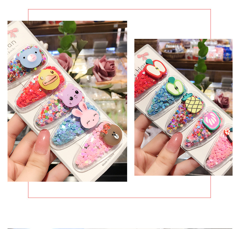Korean Style Children's Quicksand Barrettes New BB Clip Card Infant Hairpin Hairclip Baby Baby Clip Headdress