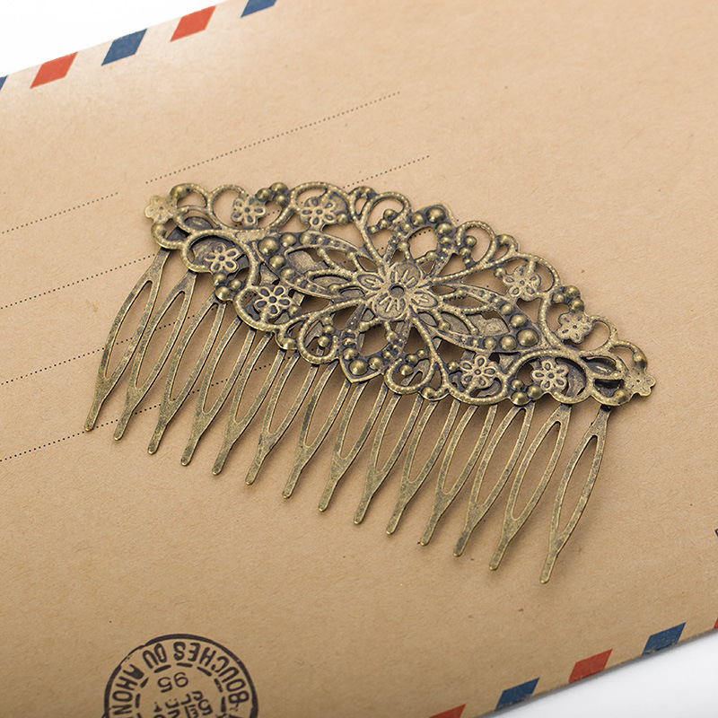 Complex Classical Copper Material Hollow Out Laminate Court Distressed Hairpin Barrettes Duck Tongue Clamp Card Side Clip Clip Clamp