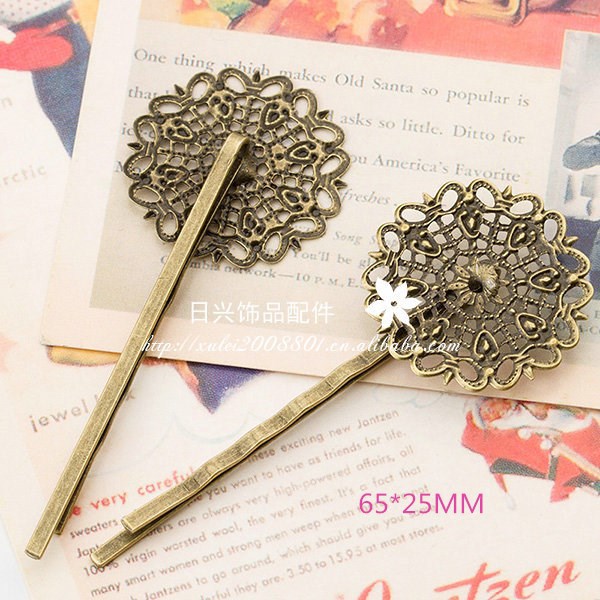 Complex Classical Copper Material Hollow Out Laminate Court Distressed Hairpin Barrettes Duck Tongue Clamp Card Side Clip Clip Clamp