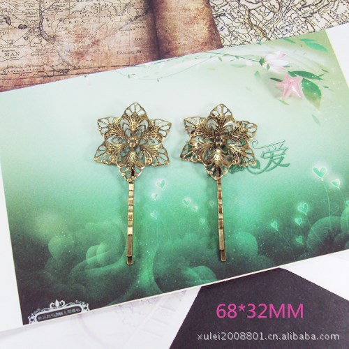 Complex Classical Copper Material Hollow Out Laminate Court Distressed Hairpin Barrettes Duck Tongue Clamp Card Side Clip Clip Clamp