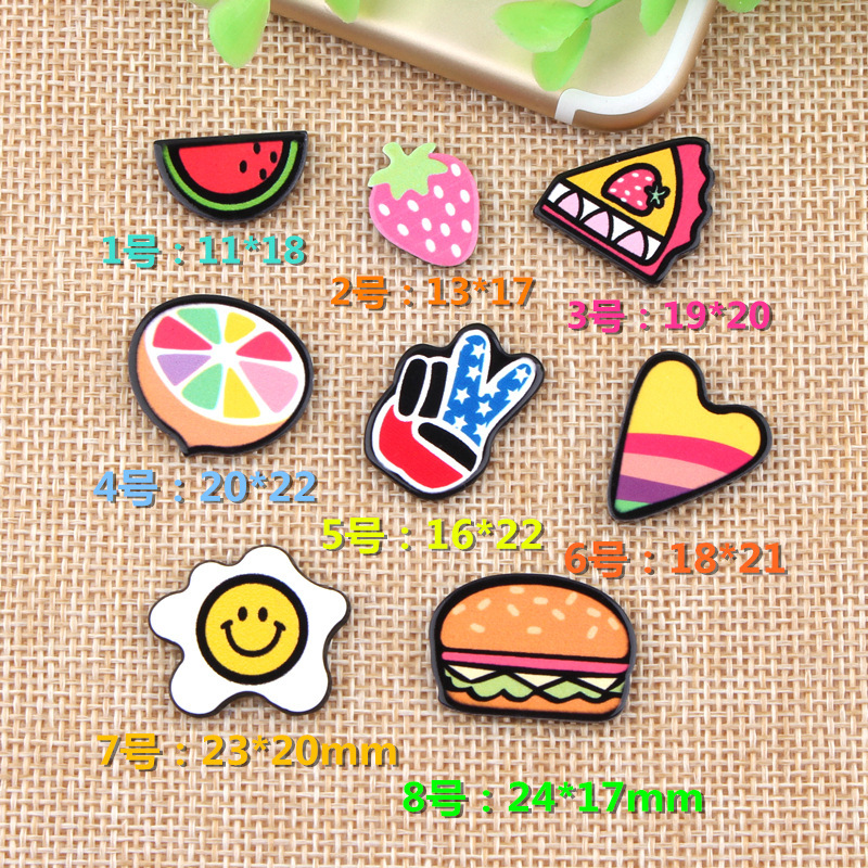 Watermelon Strawberry Cake Orange DIY Acrylic Graffiti Accessories DIY Children&#039;s Hair Clip Hair Rope Rubber Band Material