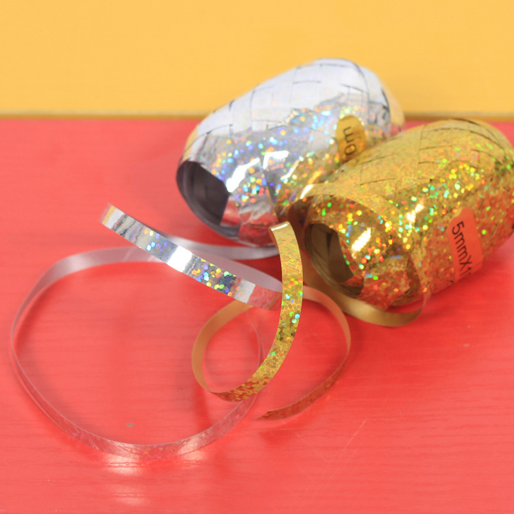 10 M Balloon Laser Silk Ribbons Colored Ribbons Tie, Decorative Band Pieces Balloon Rope Cake Rope