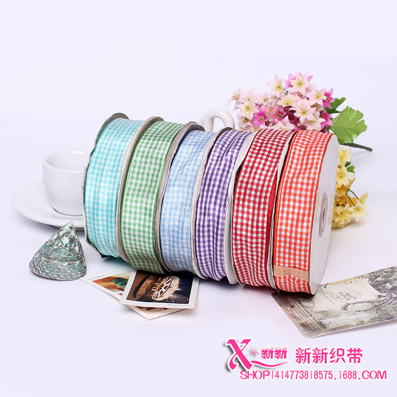 Baking Packaging Bag Rope Pastry Box Ribbon Cake Box Decorative Red 2. 5cm Plaid Ribbon Gift Ribbon