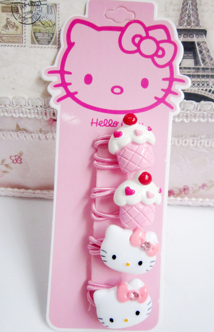 Hello Kitty Barrettes Hair Rope Cute Cake Flower Accessories Hello Kitty Headdress Baby Rubber Band Hello Kitty Barrettes Hair Rope Cute Cake Flower Accessories Hello Kitty Headdress Baby Rubber Band
