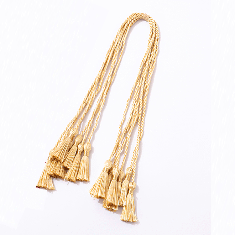 Factory Direct Sales Three-Strand Rope Tassel Gift Rope Handle Moon Cake Box High-End Tea Gift Box Curtain Tying Customized