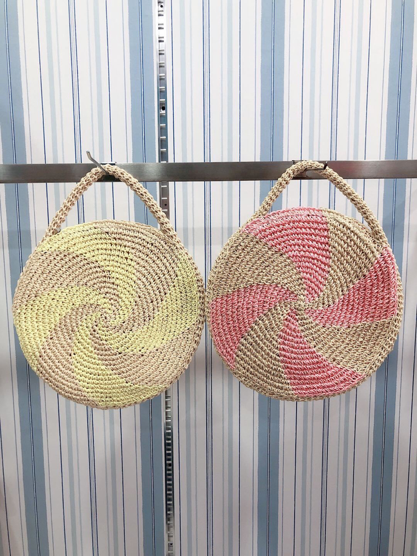 2020 New Straw Bag Paper Rope round Cake Multi-Color Handbag Bag Handmade Women&#039;s Woven Bag