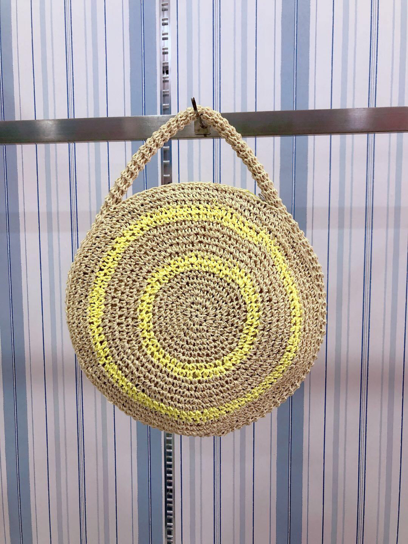 2020 New Straw Bag Paper Rope round Cake Multi-Color Handbag Bag Handmade Women's Woven Bag 2020 New Straw Bag Paper Rope round Cake Multi-Color Handbag Bag Handmade Women's Woven Bag