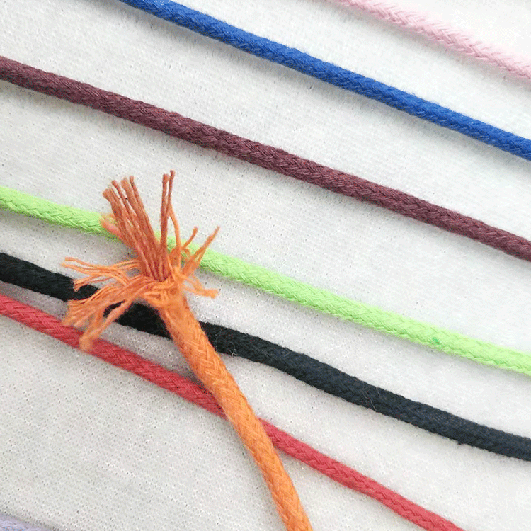 3mm Colorful Cotton Compound Rope Hand-Woven Bag DIY Decoration Bundling Threads Drawstring Bag Drawstring Cotton Rope