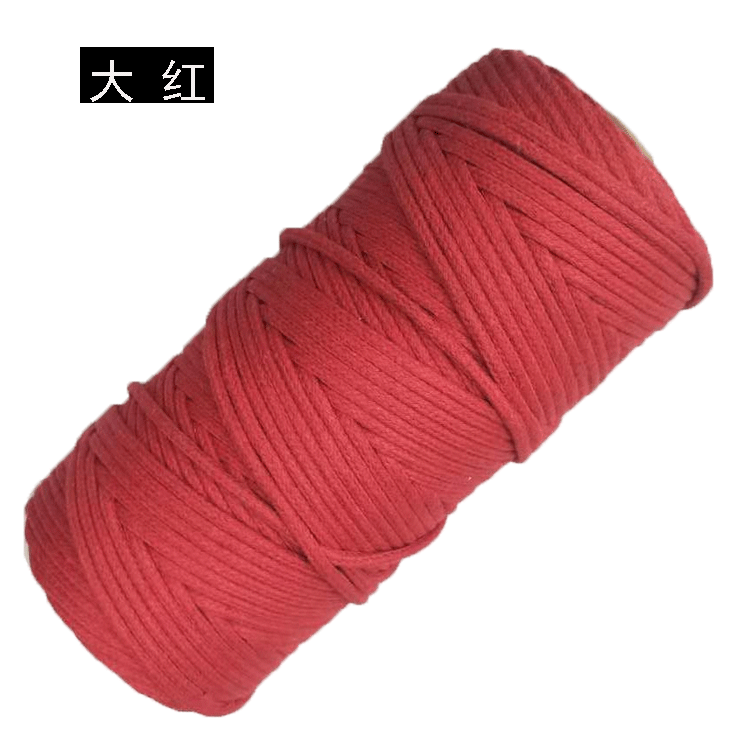3mm Colorful Cotton Compound Rope Hand-Woven Bag DIY Decoration Bundling Threads Drawstring Bag Drawstring Cotton Rope