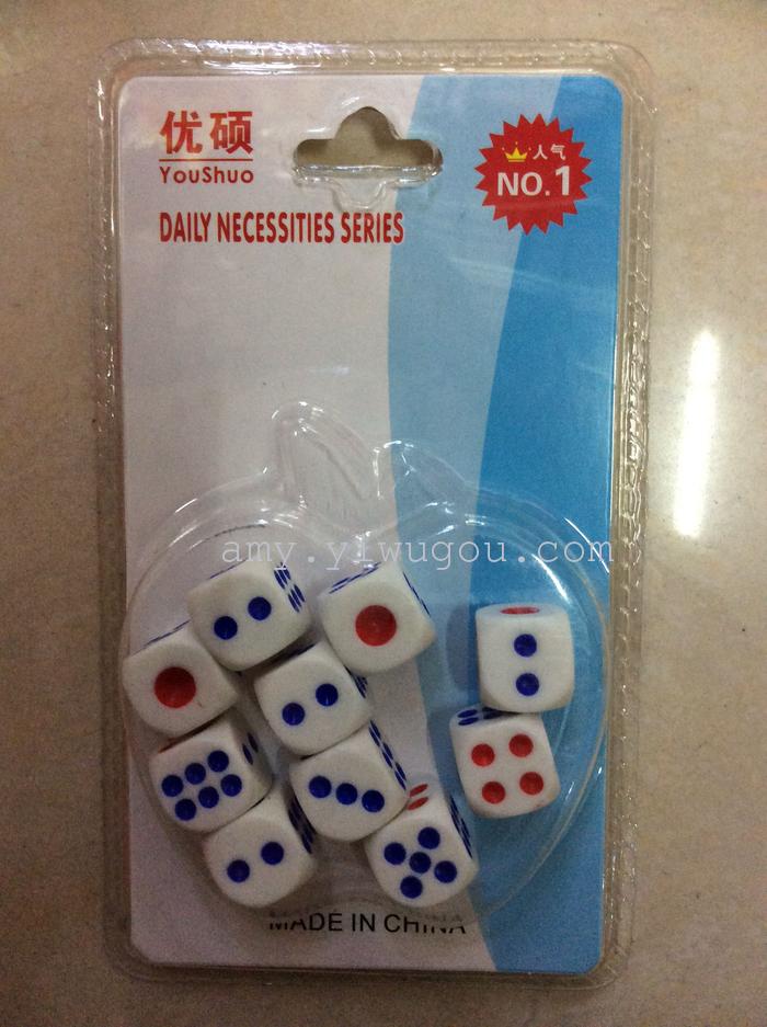 Entertainment supplies plastic blister packaging dice dice dice points sieve