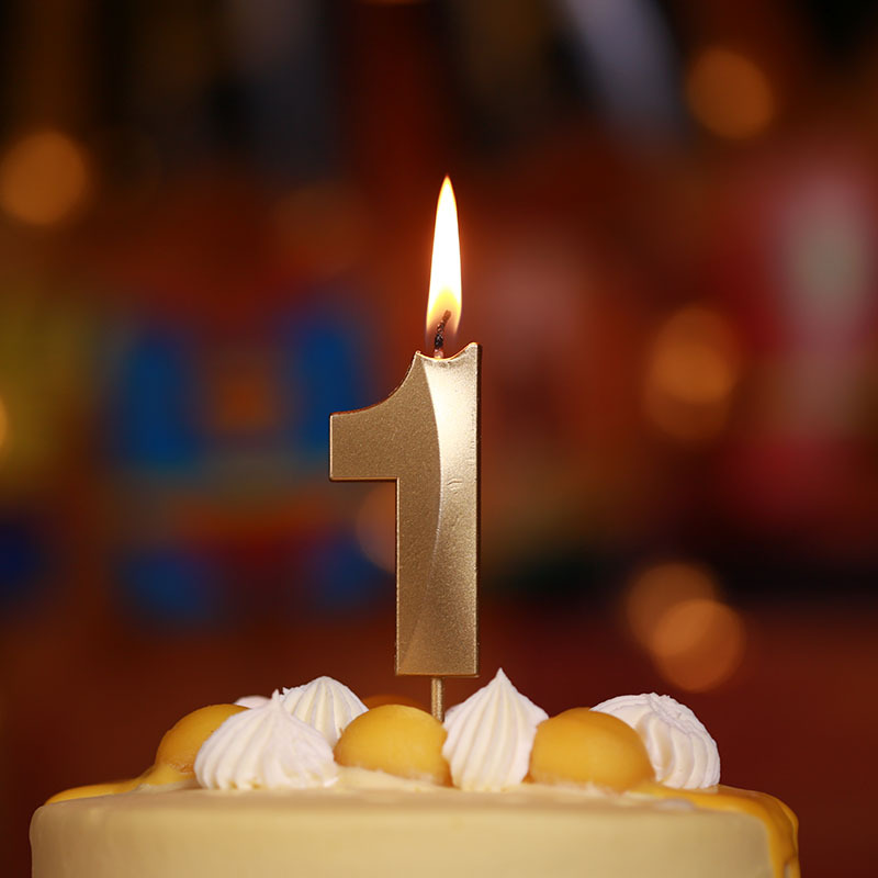 5cm High Sydney Opera House Shell Golden Digital Candle Birthday Cake Candle Blister Packaging