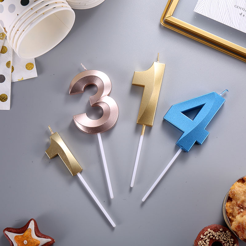 5cm High Sydney Opera House Shell Golden Digital Candle Birthday Cake Candle Blister Packaging