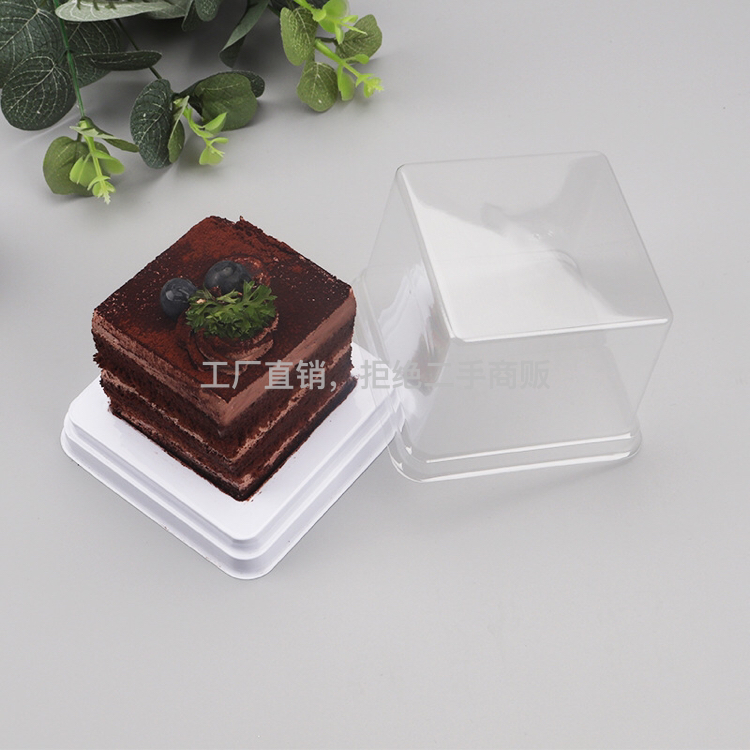 Blister Packaging Plastic Triangle Multi-Layer Mousse Cake Cut Transparent Baking Packaging Square Black Forest Dessert Box