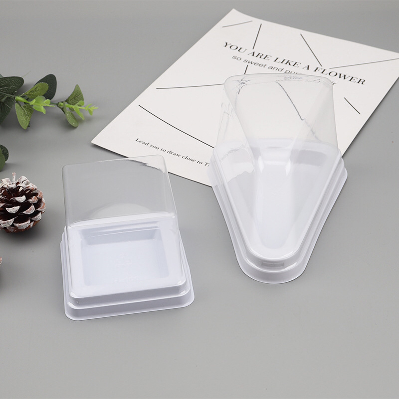 Blister Packaging Plastic Triangle Multi-Layer Mousse Cake Cut Transparent Baking Packaging Square Black Forest Dessert Box