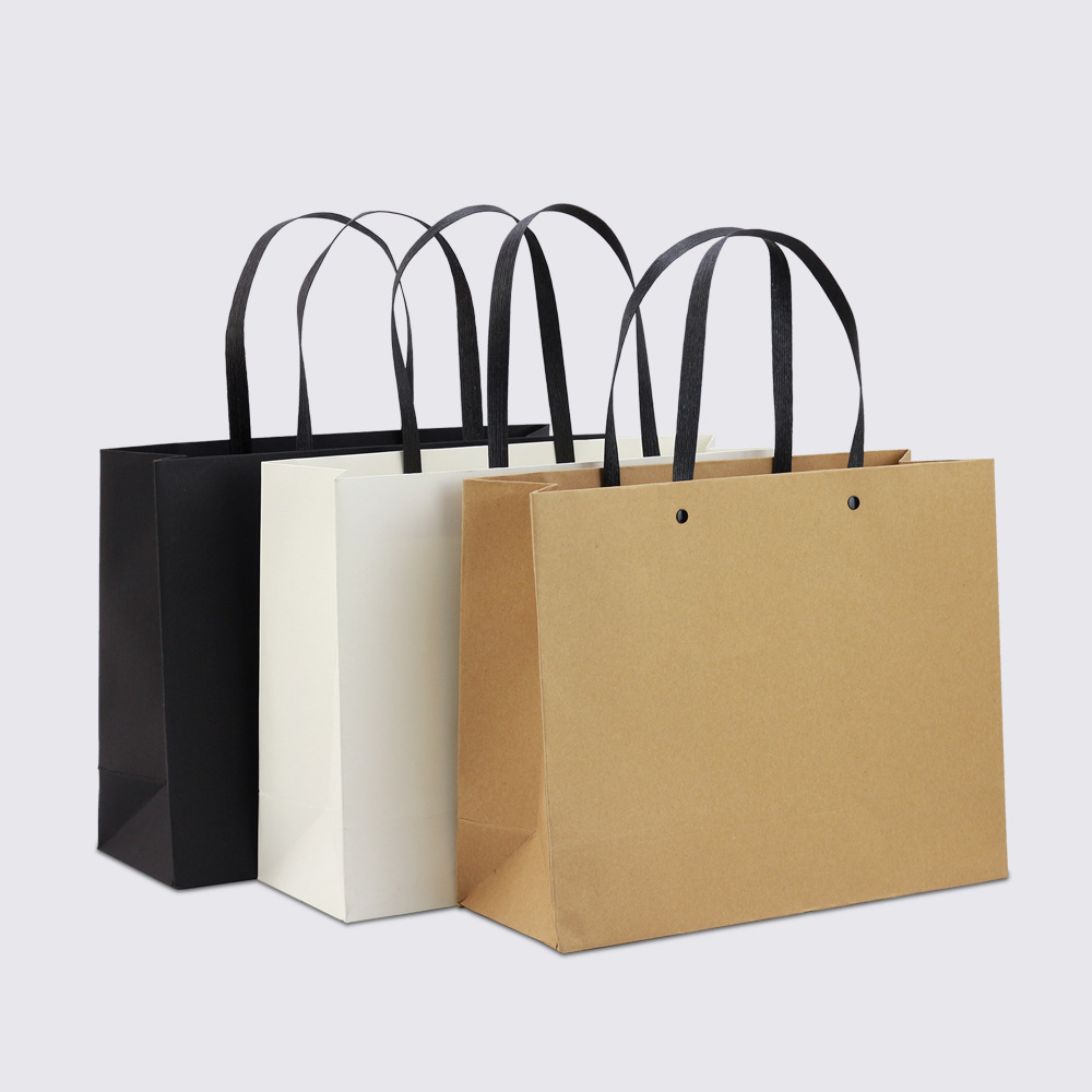Gift Bag Cloth Bag Shopping Bag Kraft Paper Bag Black Paperboard Bag Enterprise Advertising Handbag Printing Logo